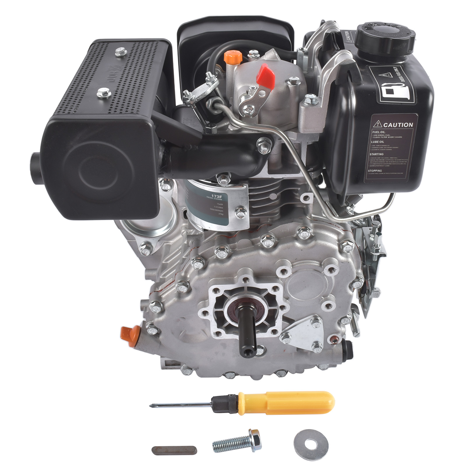 5HP 4-Stroke Single-Cylinder Diesel Engine, 247cc, 3600W view 3