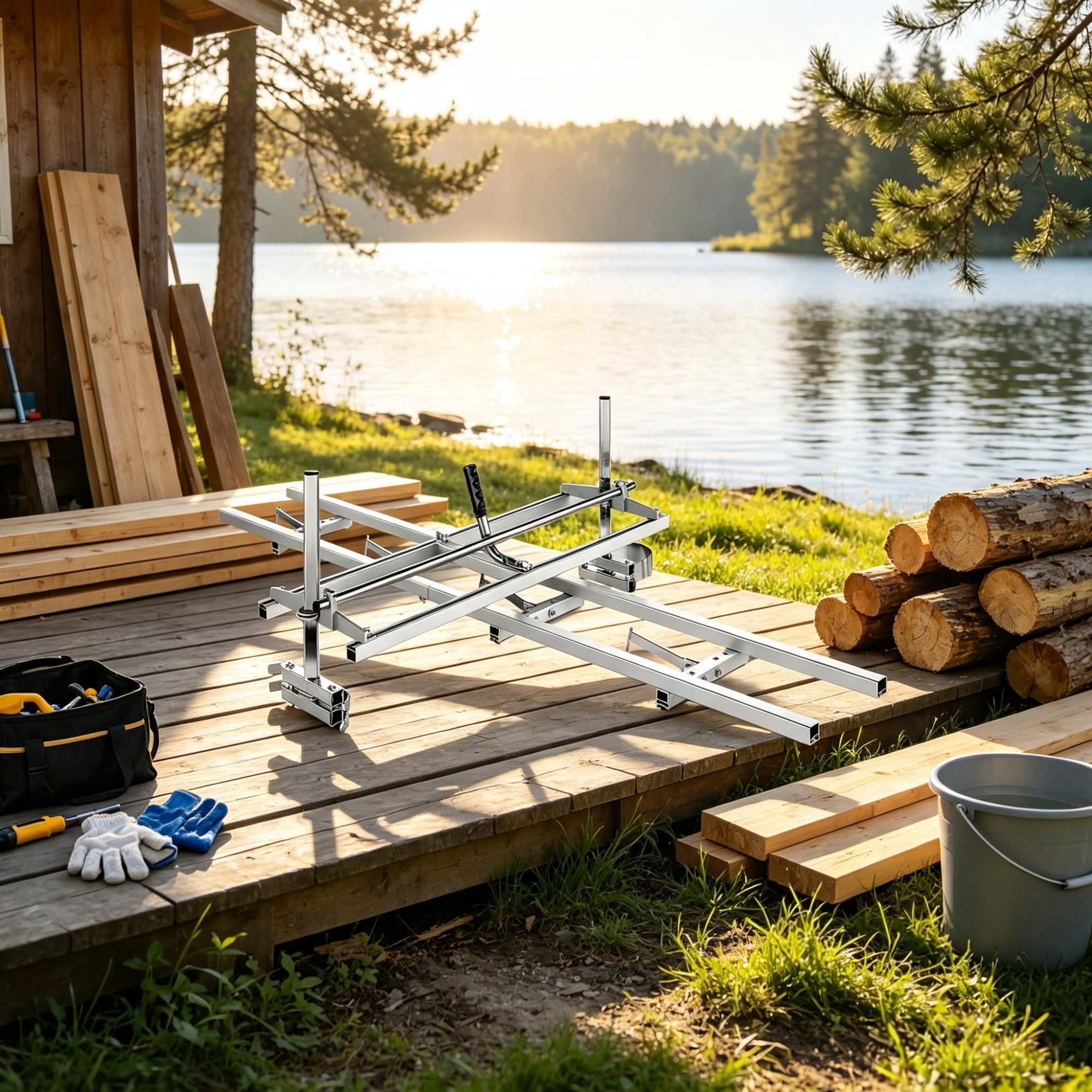Chainsaw Mill & Rail Guide System, Portable Sawmill with 14″-36″ Guide Bar view 2