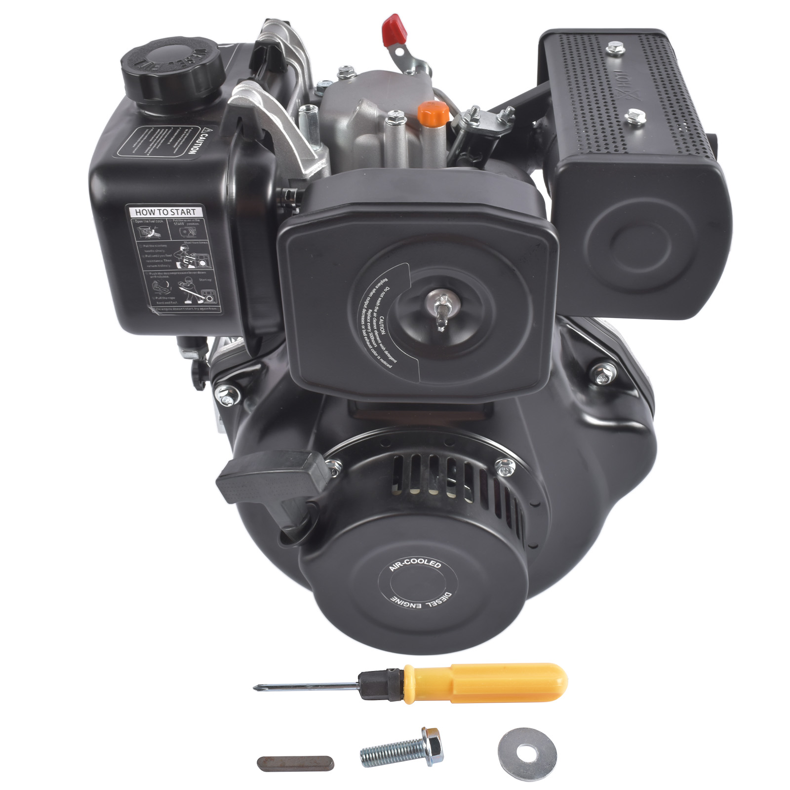 5HP 4-Stroke Single-Cylinder Diesel Engine, 247cc, 3600W view 1