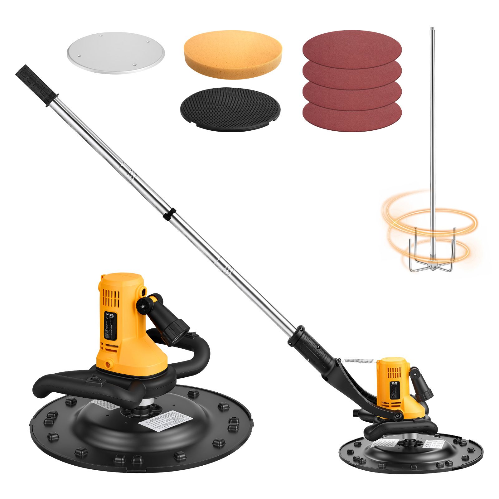 Electric Power Trowel, 800W Concrete Finishing Machine Corded with Mixing Rod view 2