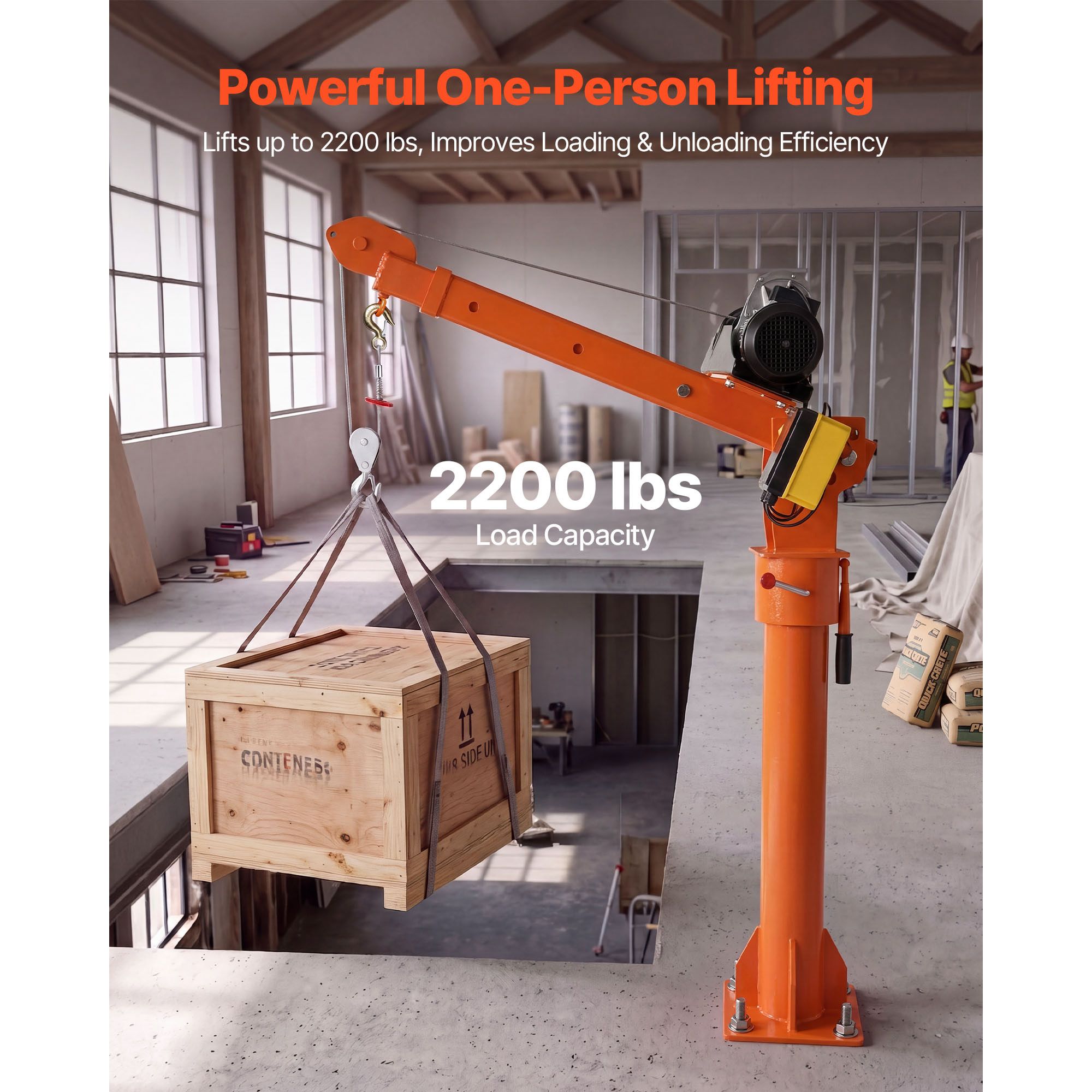Electric Truck Crane, 2200 Lbs Pickup Truck Crane with 2200 LBS Electric Hoist view 2