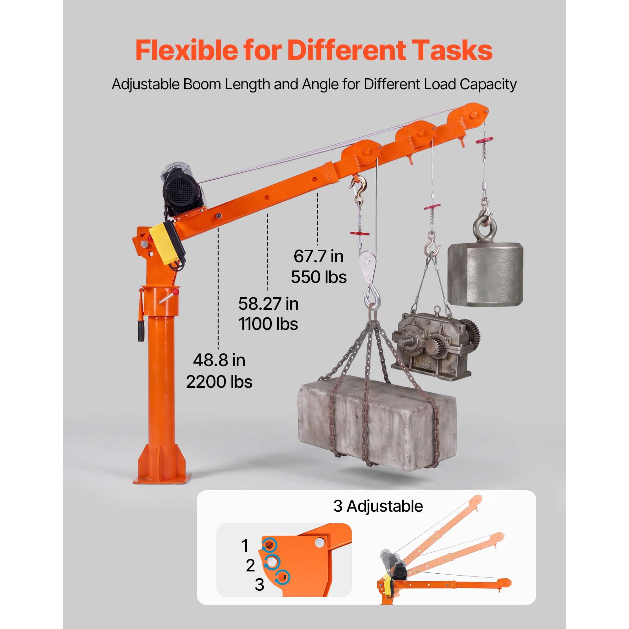 Electric Truck Crane, 2200 Lbs Pickup Truck Crane with 2200 LBS Electric Hoist view 5