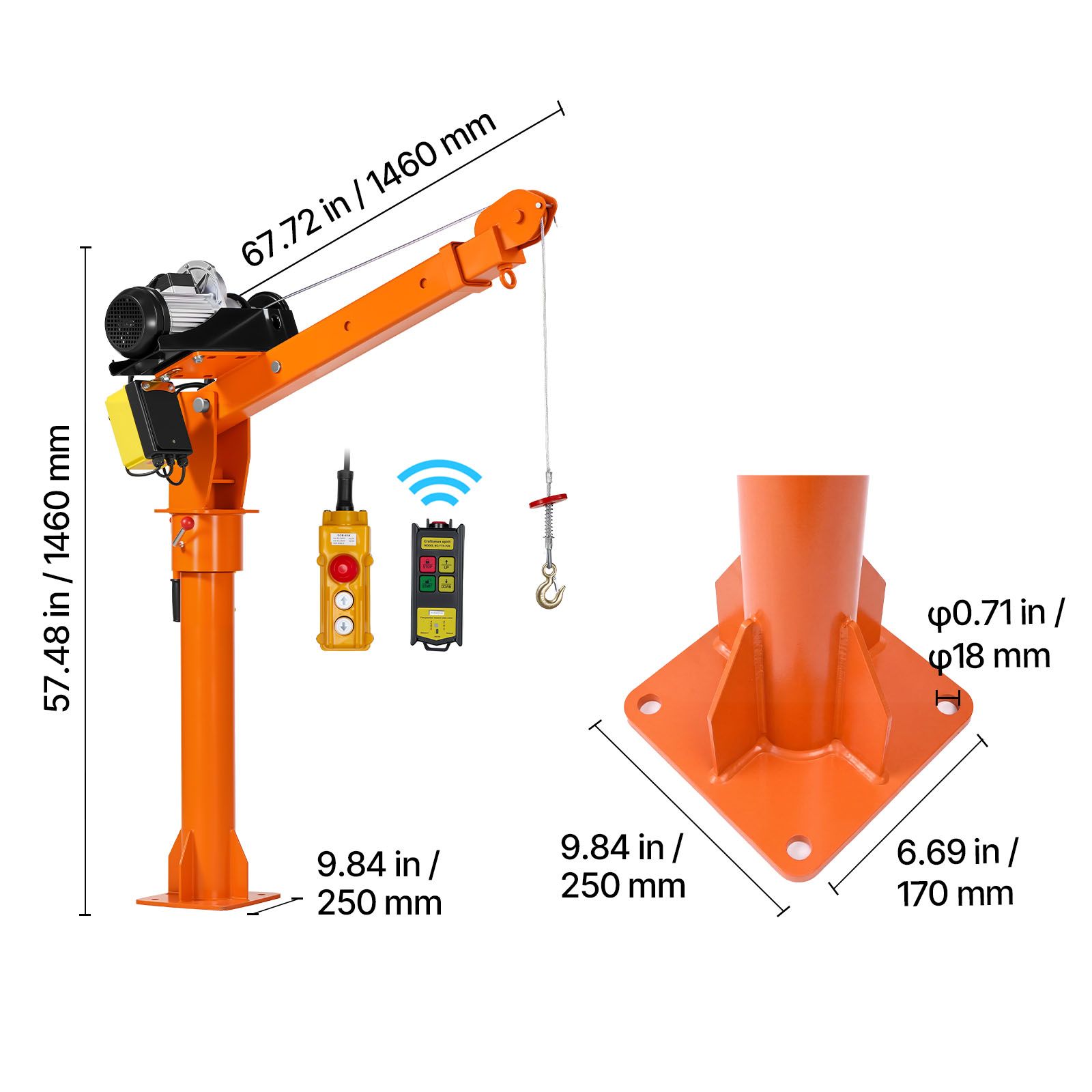 Electric Truck Crane, 2200 Lbs Pickup Truck Crane with 2200 LBS Electric Hoist view 7