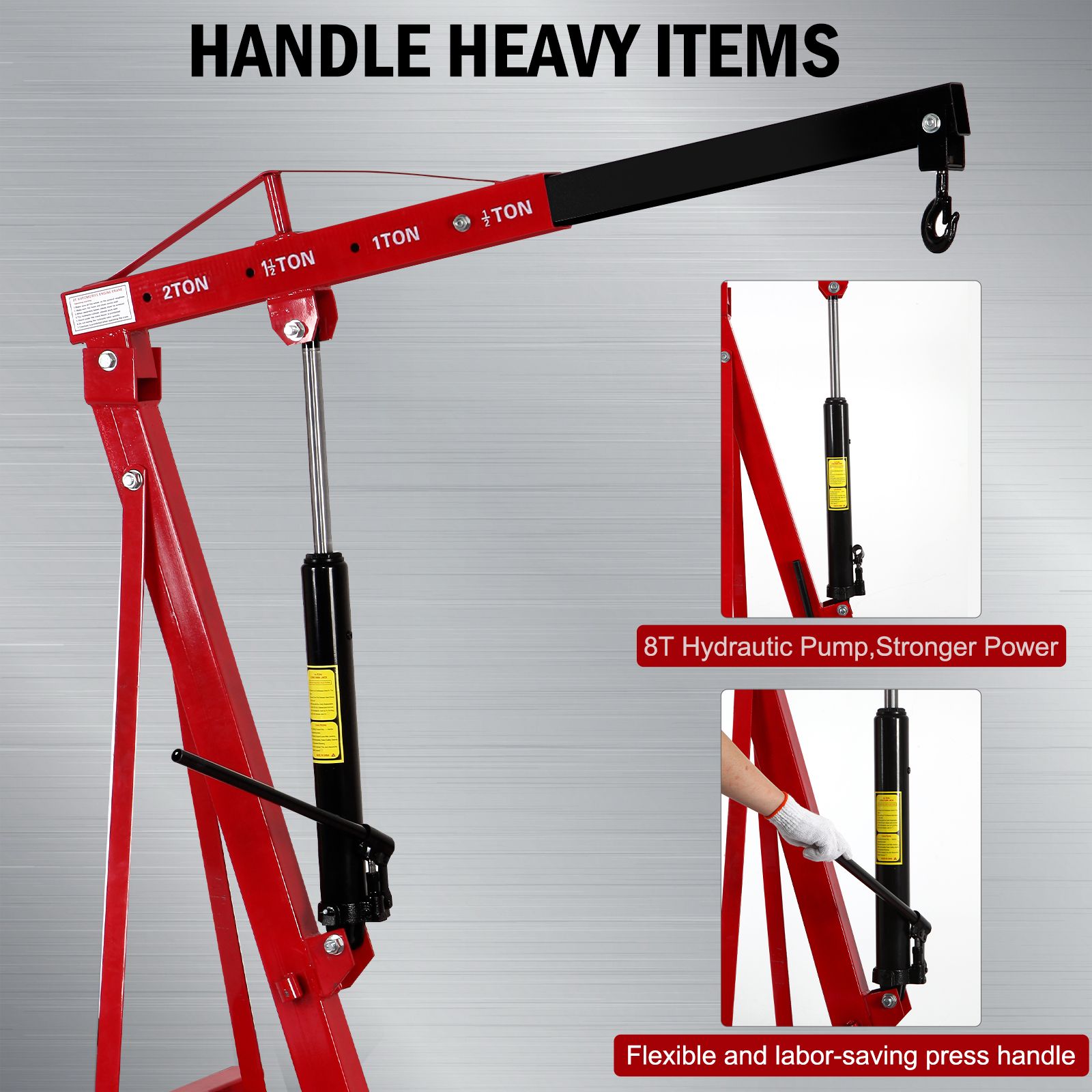 Engine Hoist 2 Ton 4400 Lb Folding Cherry Picker Engine Shop Crane Heavy Duty Hydraulic Tilting view 2