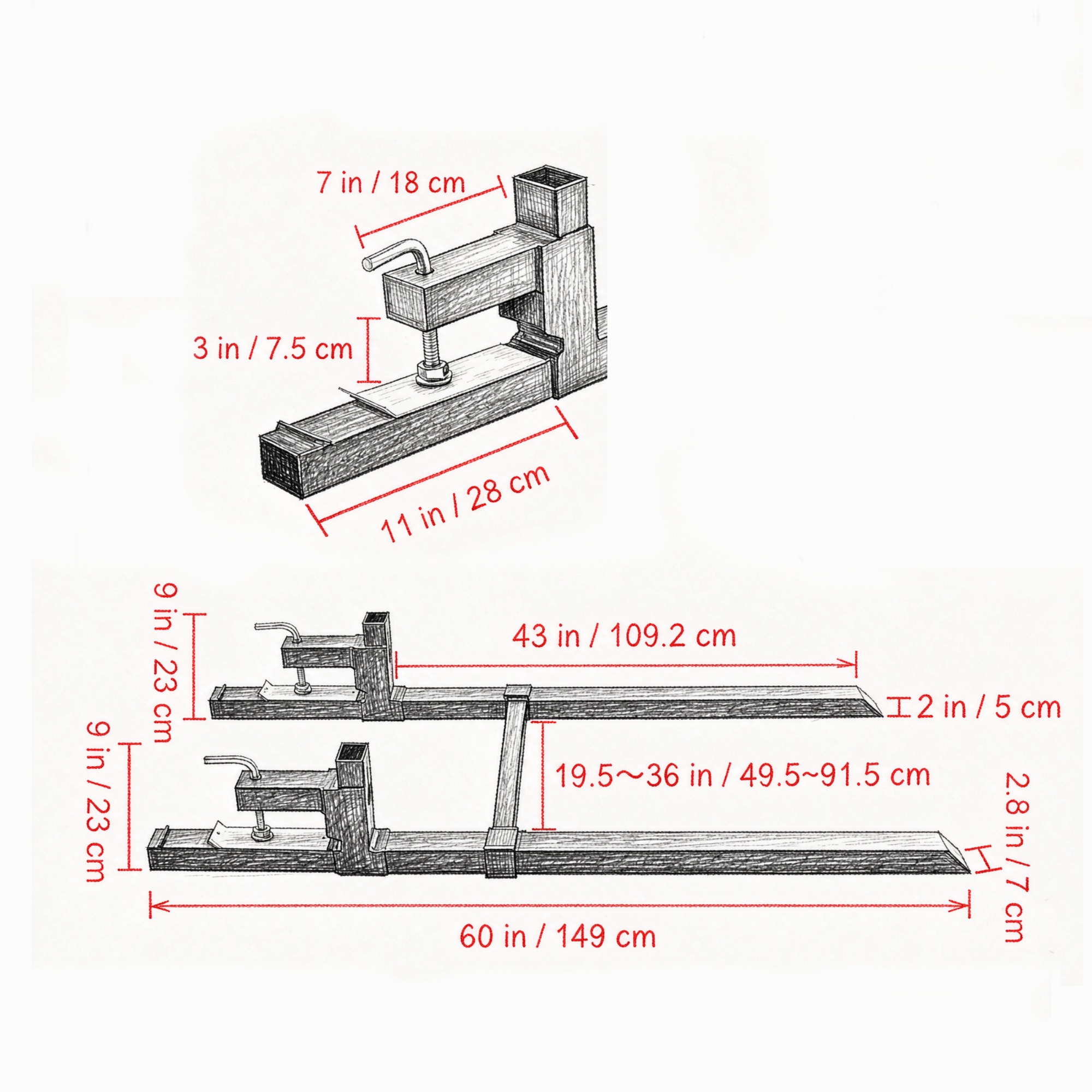 2,000 lb Clamp-On Tractor Pallet Forks view 1