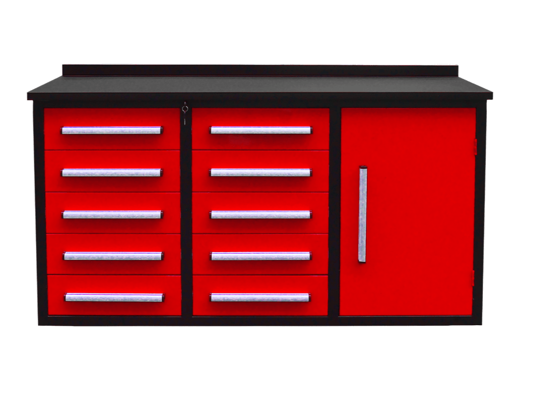 Heavy-Duty 5.5FT Steel Workbench – 10 & 15 Drawer Tool Bench with Locks & EVA Liners view 6
