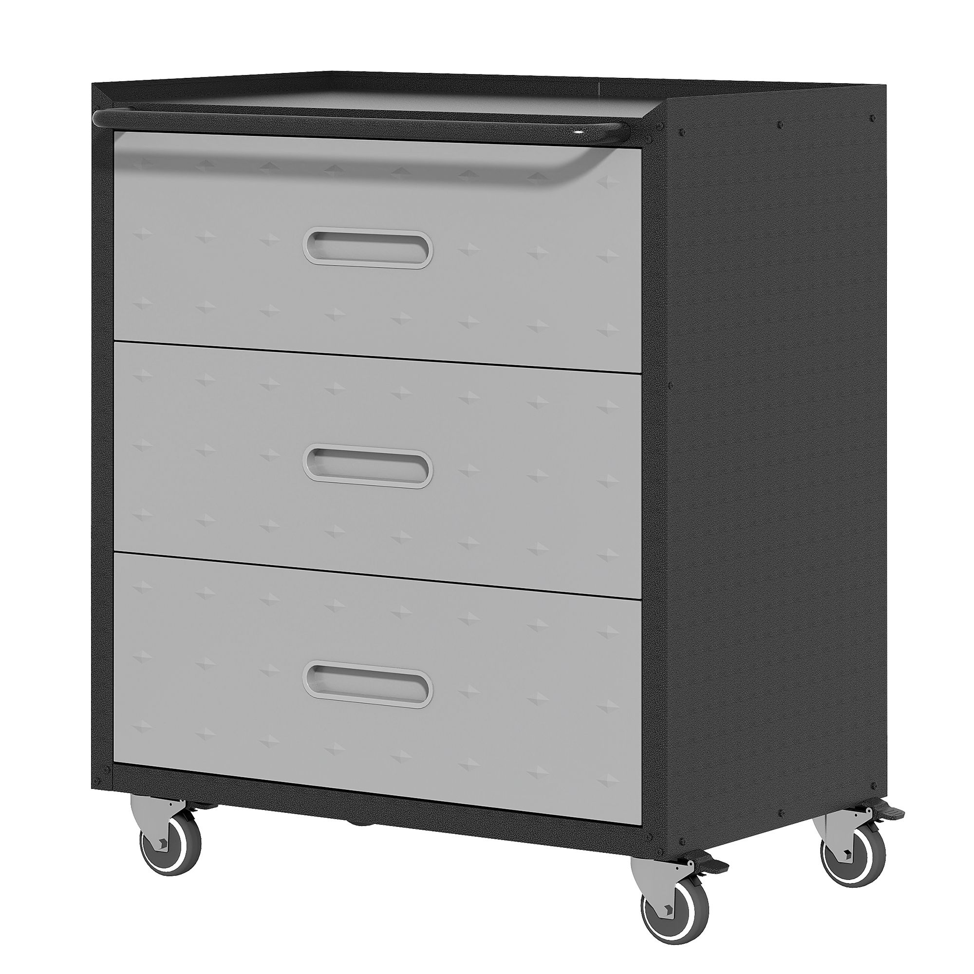 3-Drawer Mobile Steel Tool Cabinet with Locking Storage view 2