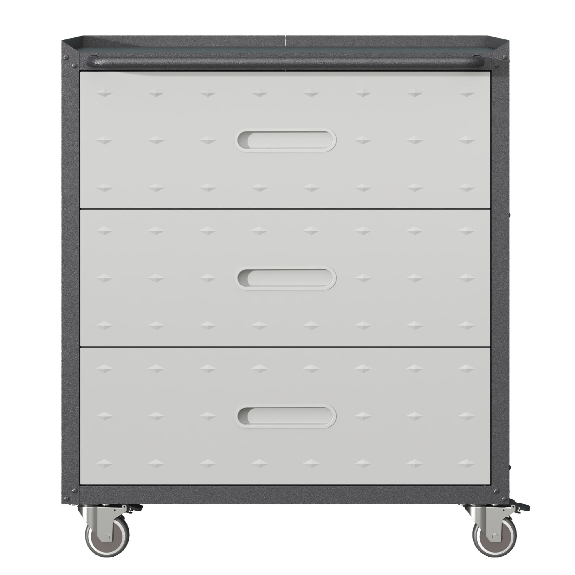 3-Drawer Mobile Steel Tool Cabinet with Locking Storage view 3