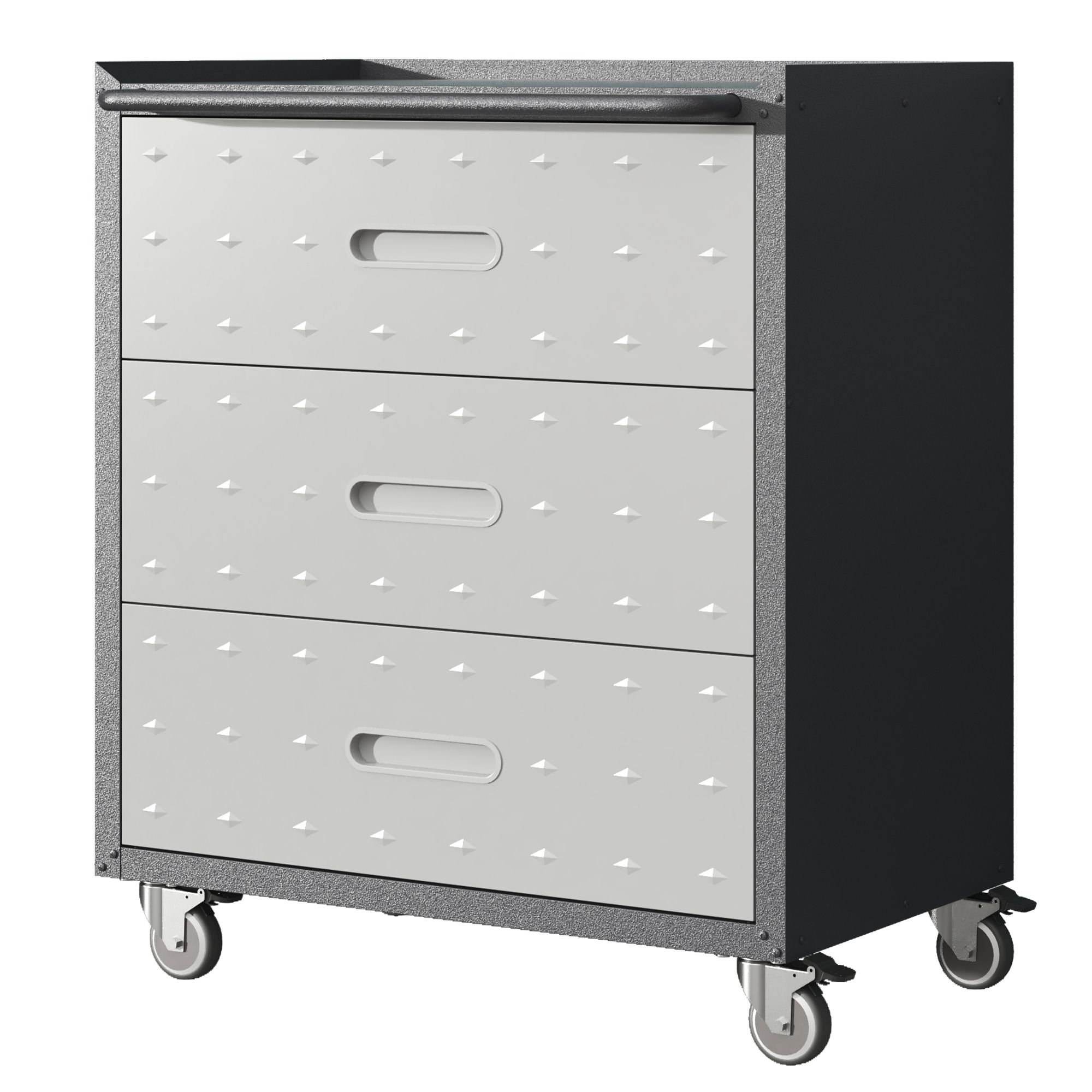 3-Drawer Mobile Steel Tool Cabinet with Locking Storage view 4