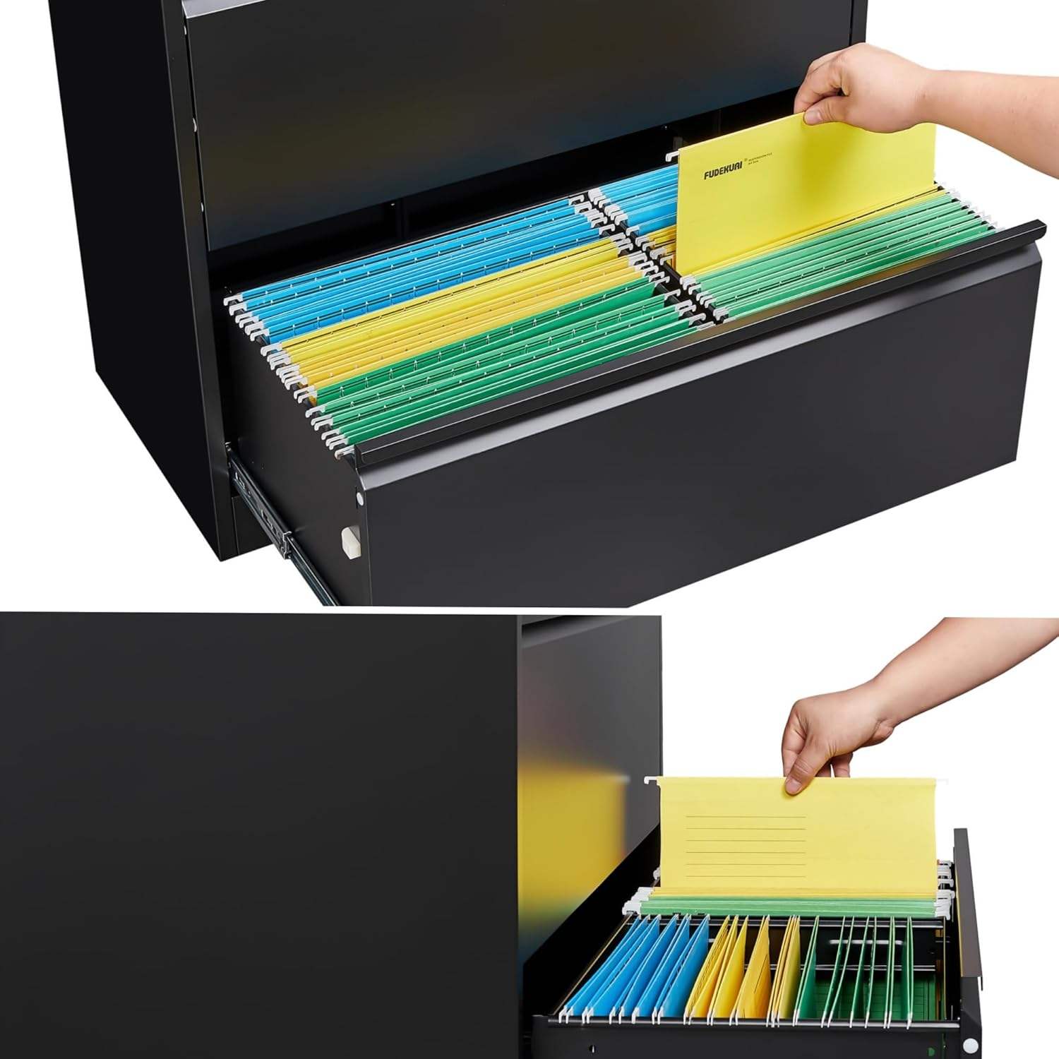 Heavy Duty Steel Storage Cabinet 31.5″ × 15.7″ × 70.9″ Reinforced Black YCDM219 view 3