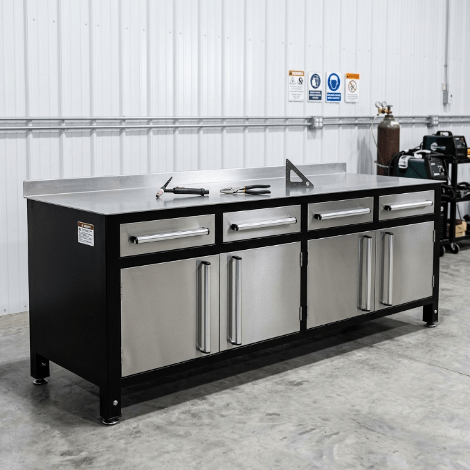 Heavy-Duty Steel Welding Table & Tool Bench – Industrial Workbench with Storage Drawers view 7