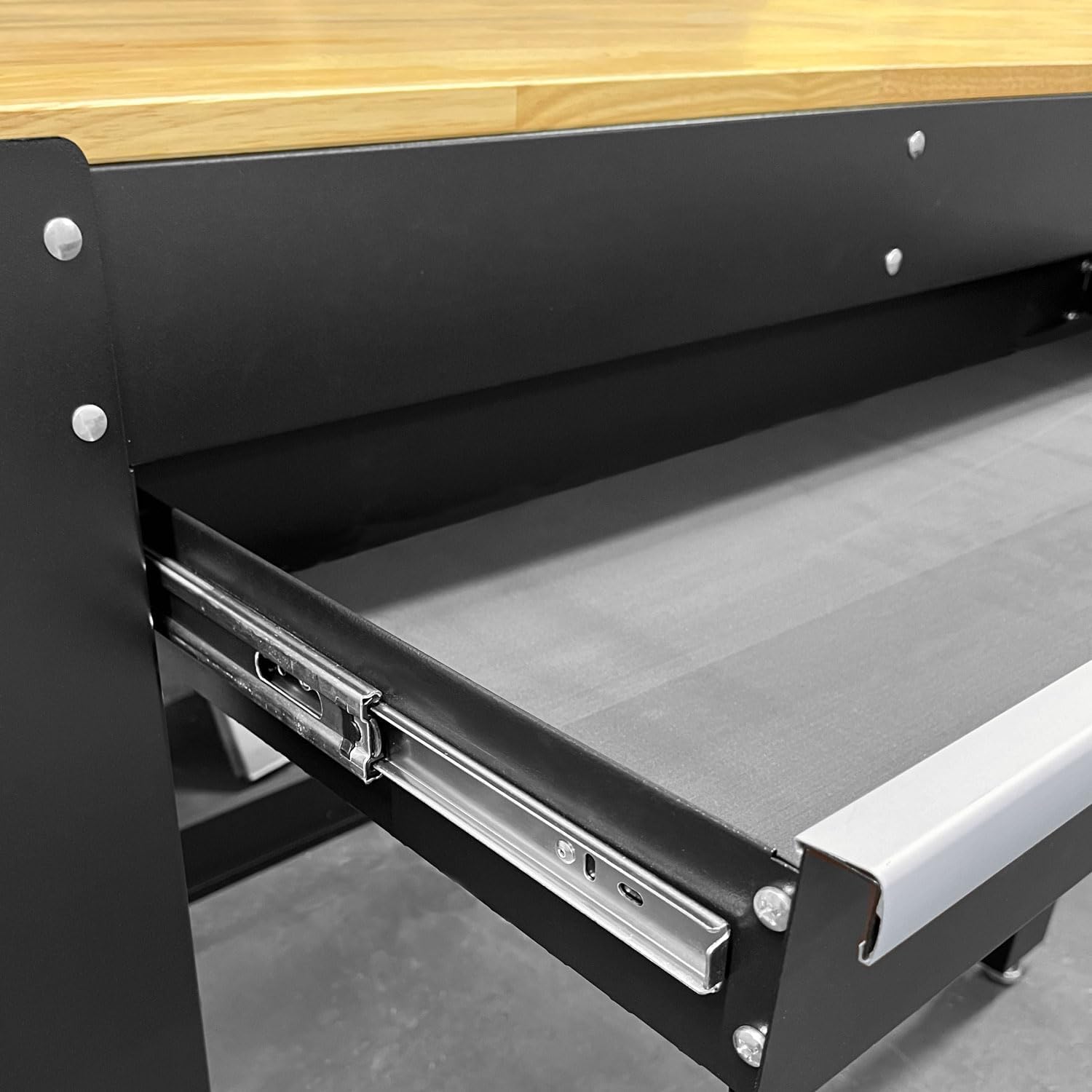 Heavy-Duty Steel Workbench with Power Strip, Drawer & Pegboard view 5