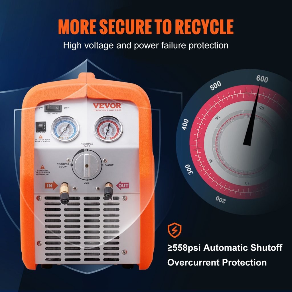 1 HP Dual Cylinder AC Refrigerant Recovery Machine – High-Efficiency HVAC Recovery Unit 628529 view 5