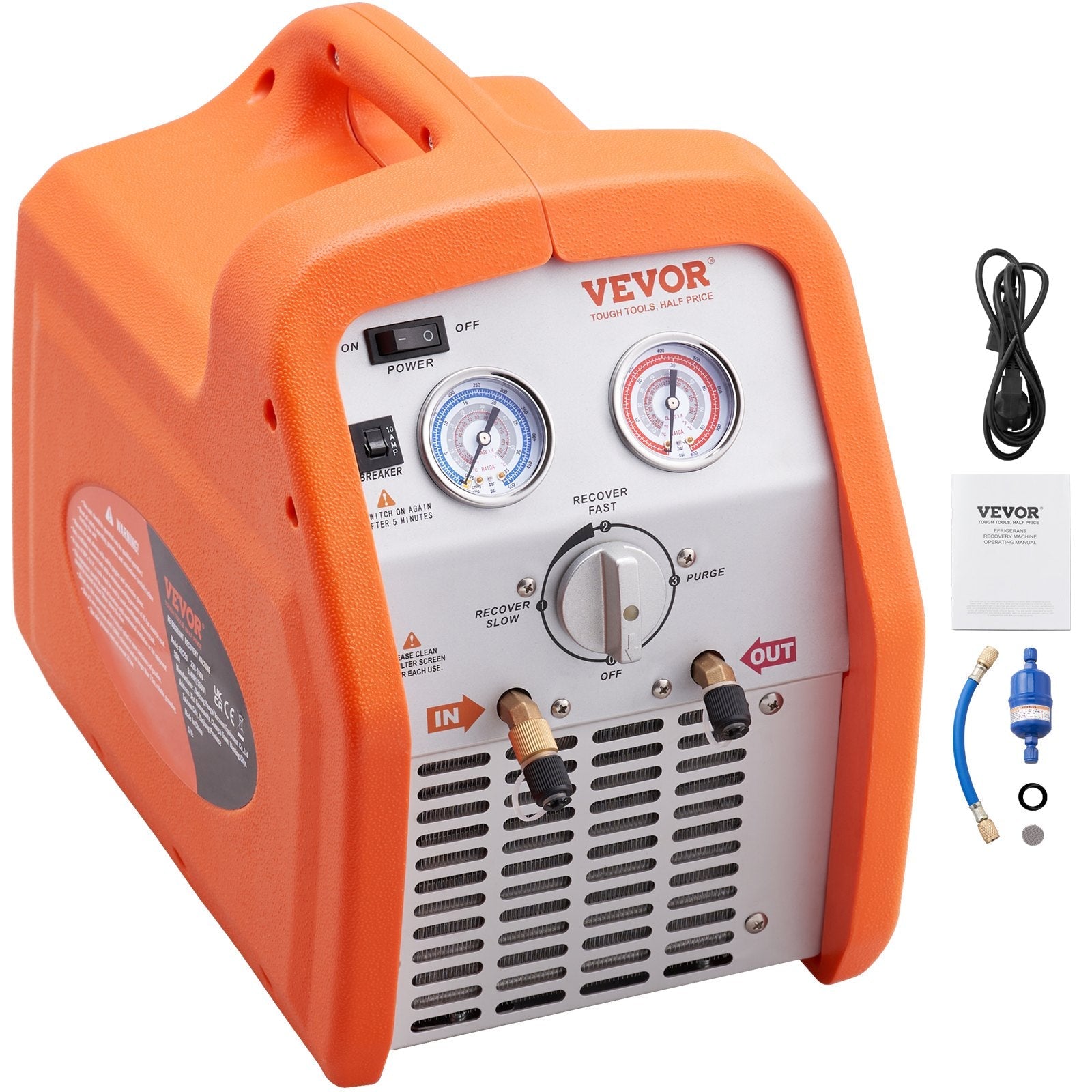 1 HP Dual Cylinder AC Refrigerant Recovery Machine – High-Efficiency HVAC Recovery Unit 628529