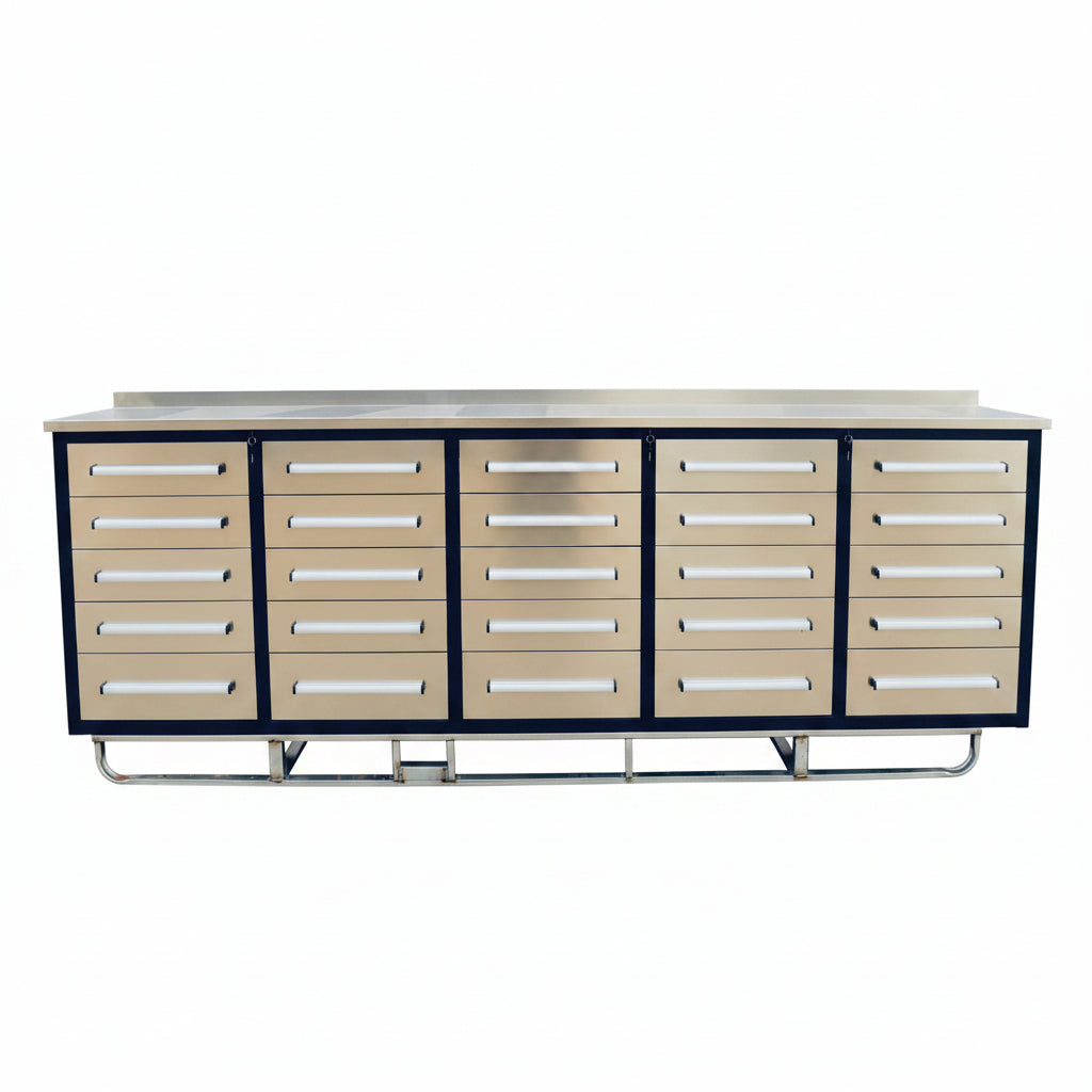 10 FT Heavy-Duty Steel Garage Tool Bench Work bench With 15/20/30/25/35 Drawers – Industrial Storage Table view 1