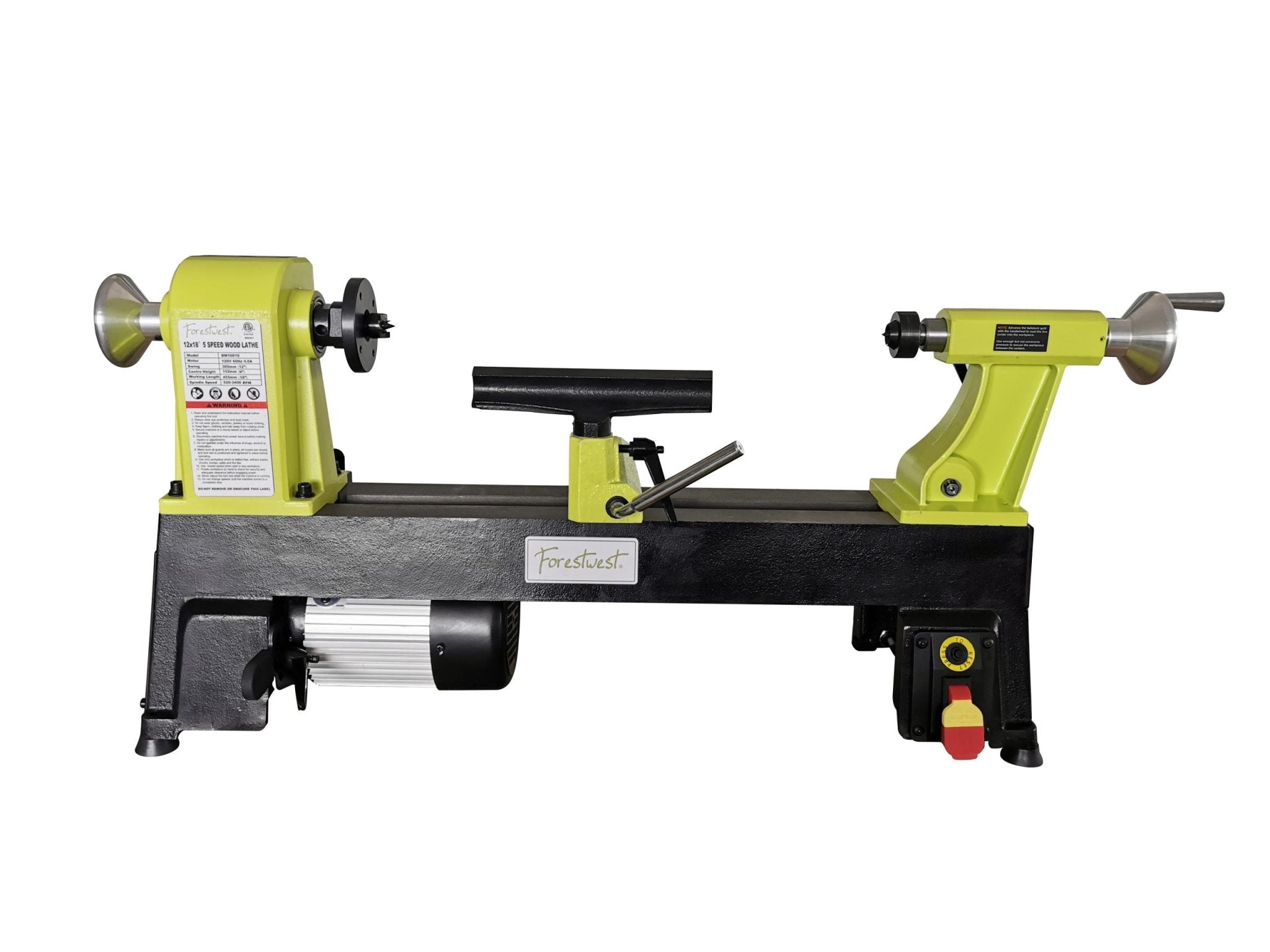 New 12×18 Variable Speed Wood Lathe – Benchtop EVS Woodturning Lathe with 3/4HP Motor BM10819 view 1
