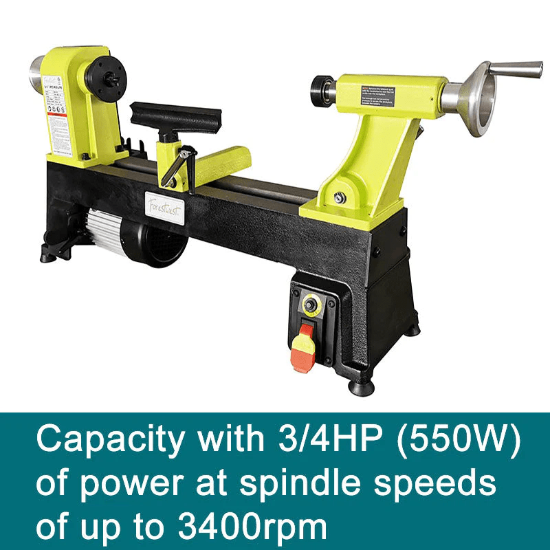 New 12×18 Variable Speed Wood Lathe – Benchtop EVS Woodturning Lathe with 3/4HP Motor BM10819 view 8