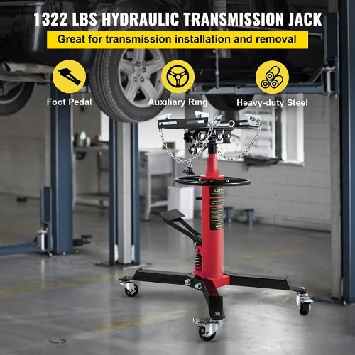 1320 lbs 2-Stage Telescopic Transmission Jack with Hydraulic Lift | Adjustable Heavy-Duty Design view 3