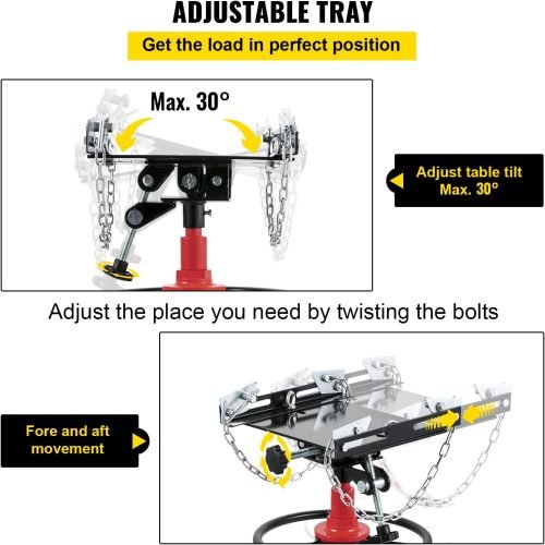 1320 lbs 2-Stage Telescopic Transmission Jack with Hydraulic Lift | Adjustable Heavy-Duty Design view 4