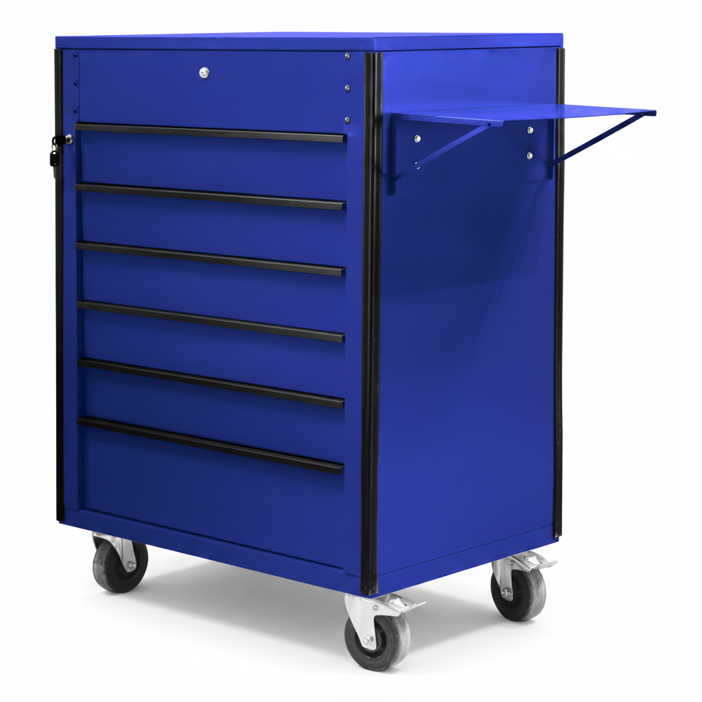 34″ 6-Drawer Rolling Tool Bench & Service Cart – Heavy-Duty Steel, Power Strip, Locking Drawers view 8
