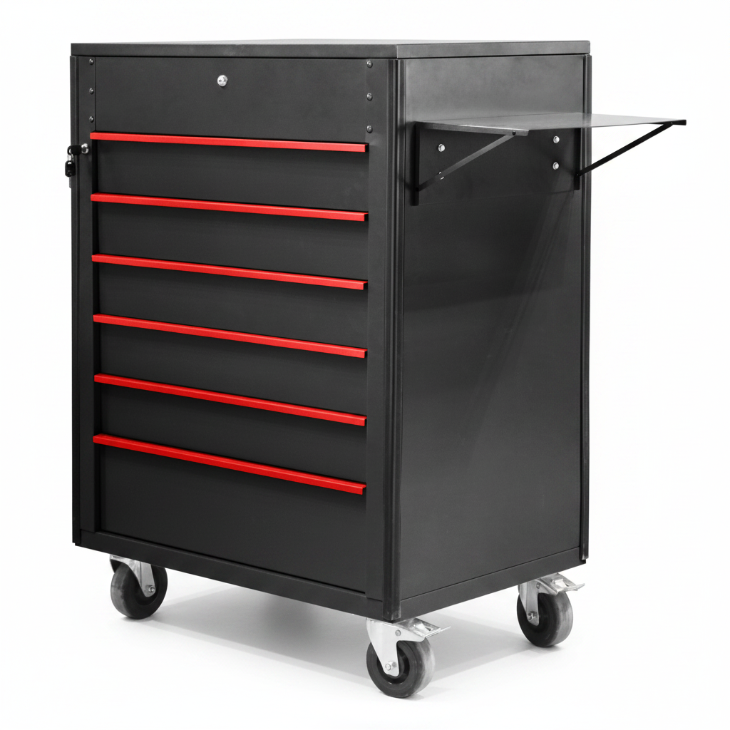 34″ 6-Drawer Rolling Tool Bench & Service Cart – Heavy-Duty Steel, Power Strip, Locking Drawers view 7