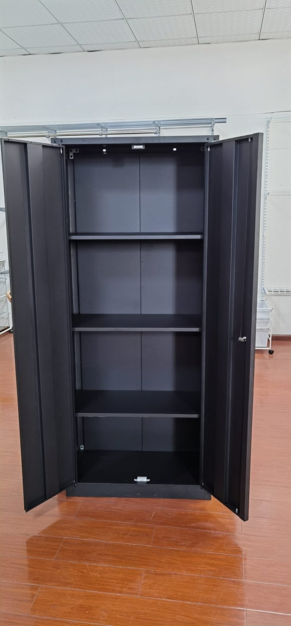 4-Layer Double Wide Lockable Metal Garage Storage Cabinet – Heavy-Duty Tool Organizer with Shelves 1010536 view 8