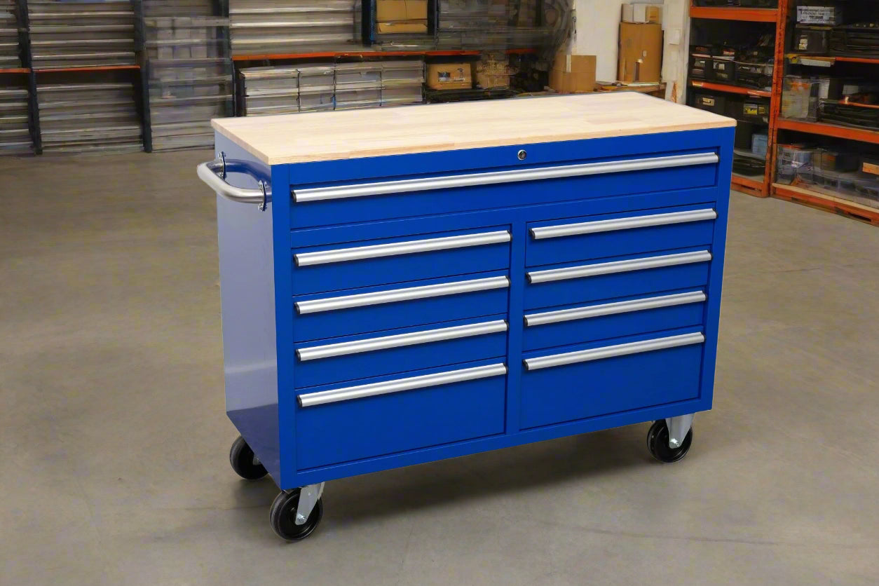 46″ Rolling Tool Workbench – Heavy-Duty Mobile Storage Cabinet with 9 Drawers view 7