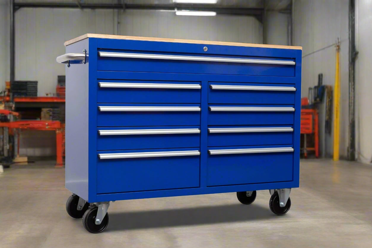 46″ Rolling Tool Workbench – Heavy-Duty Mobile Storage Cabinet with 9 Drawers view 8