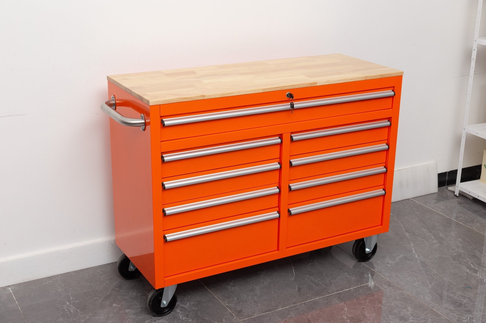 46″ Rolling Tool Workbench – Heavy-Duty Mobile Storage Cabinet with 9 Drawers view 4