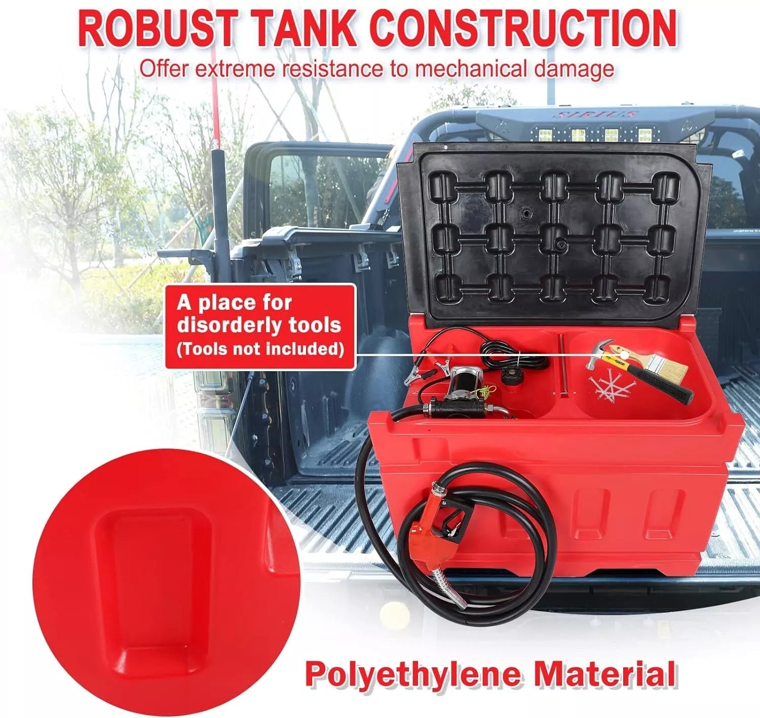 48-Gallon Fuel Transfer Tank with Pump — Gas & Diesel — Heavy-Duty Design view 4