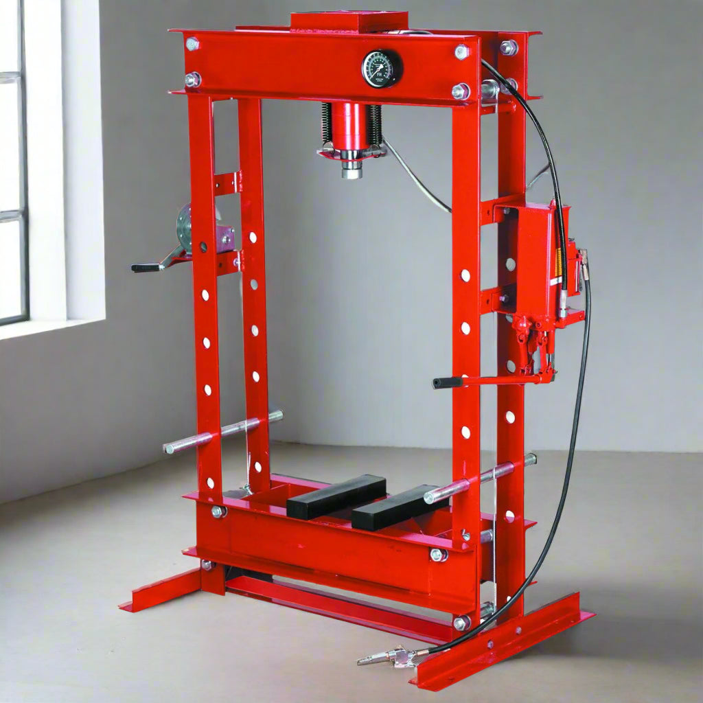 50 Ton Hydraulic Shop Press – Dual-Speed Air Press Machine with Arbor Plates, 100 view 1