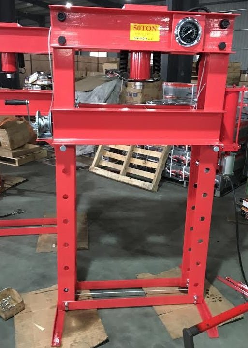 50 Ton Hydraulic Shop Press – Dual-Speed Air Press Machine with Arbor Plates, 100 view 3