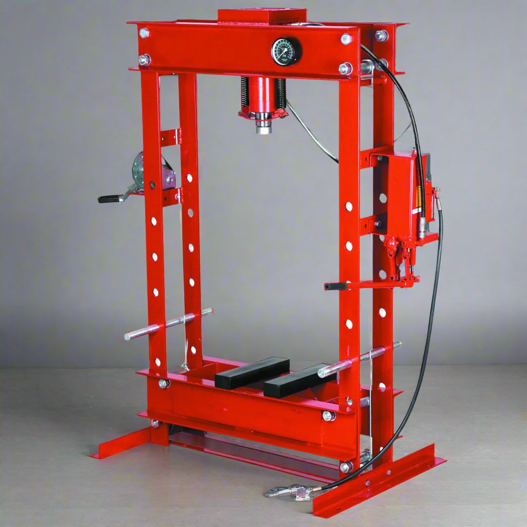 50 Ton Hydraulic Shop Press – Dual-Speed Air Press Machine with Arbor Plates, 100 view 2