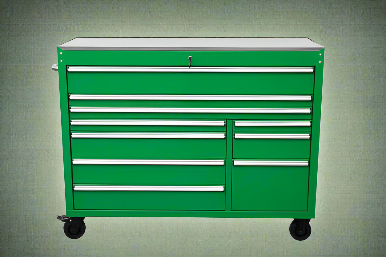55″ Siebel Tool Bench with Stainless Steel Top | 10-Drawer Workstation view 6