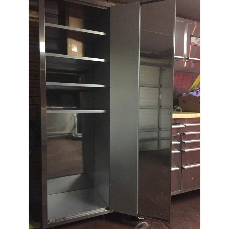 6 FT Stainless Steel Lockable Storage Cabinet – Adjustable Shelves, Anti-Fingerprint Finish HSC2401W view 4