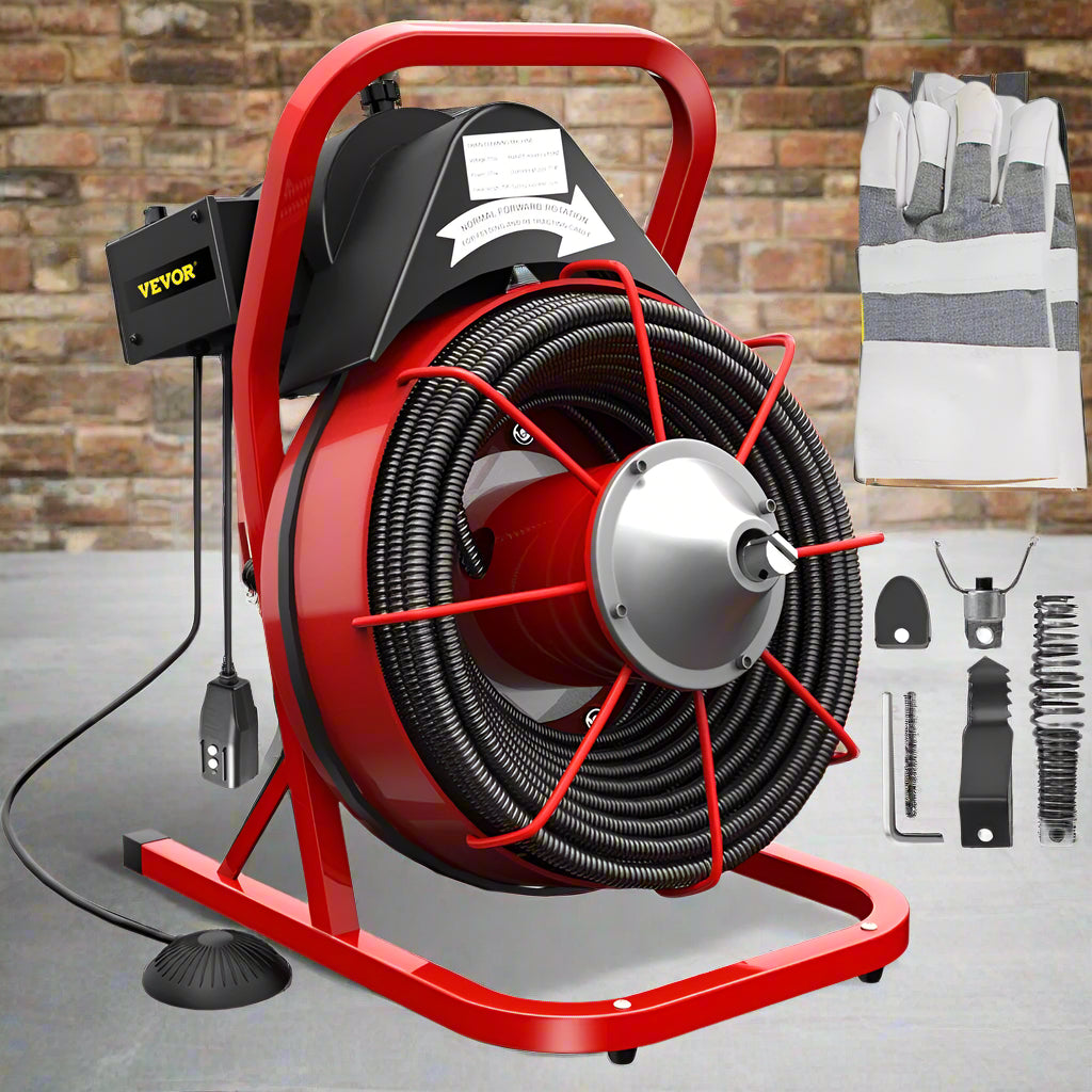 75 Ft Electric Drain Cleaner Machine | Heavy-Duty Plumbing Snake for Pipes & Drains view 7