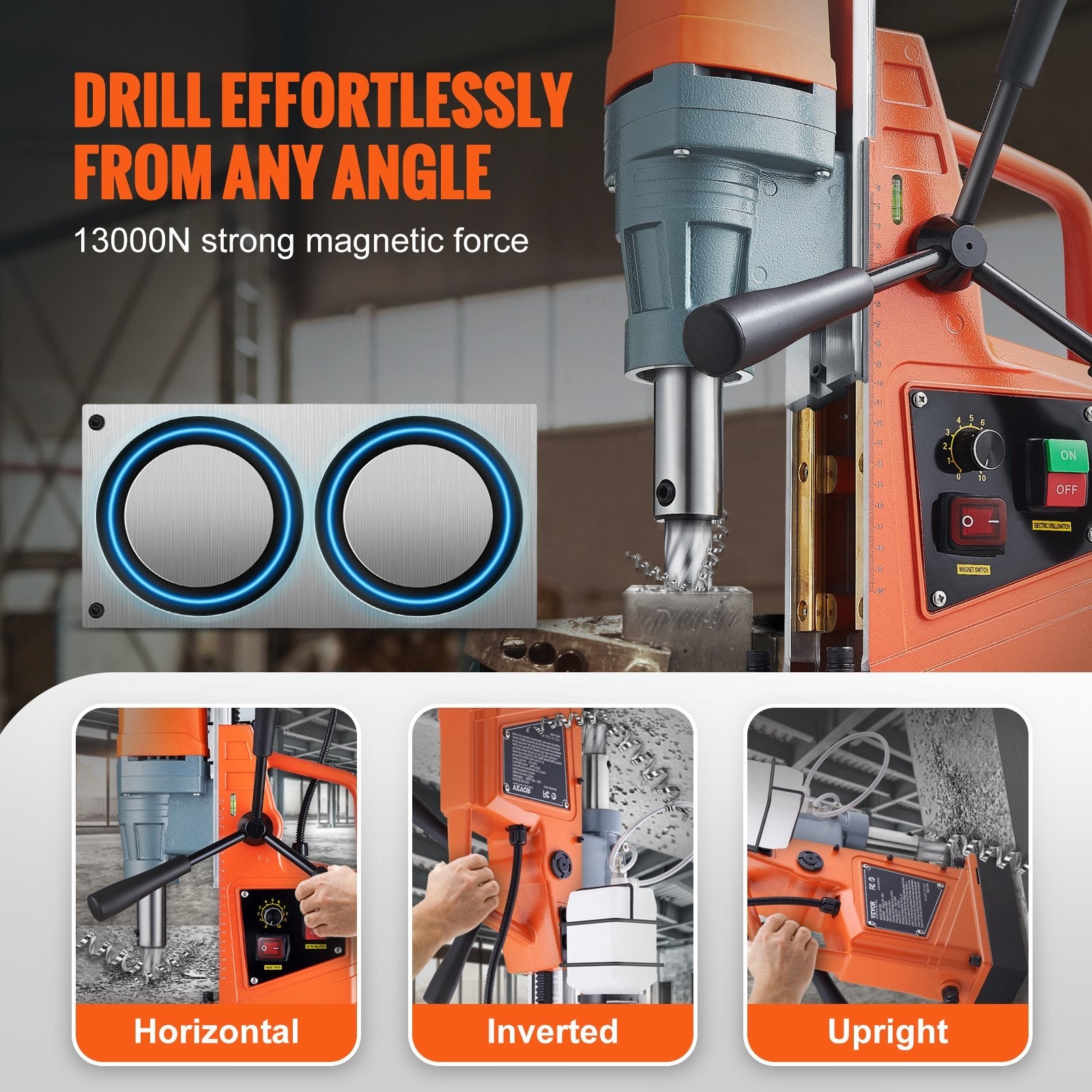 Magnetic Drill Press 1550W | Heavy-Duty Portable Mag Drill with 50mm Capacity view 4