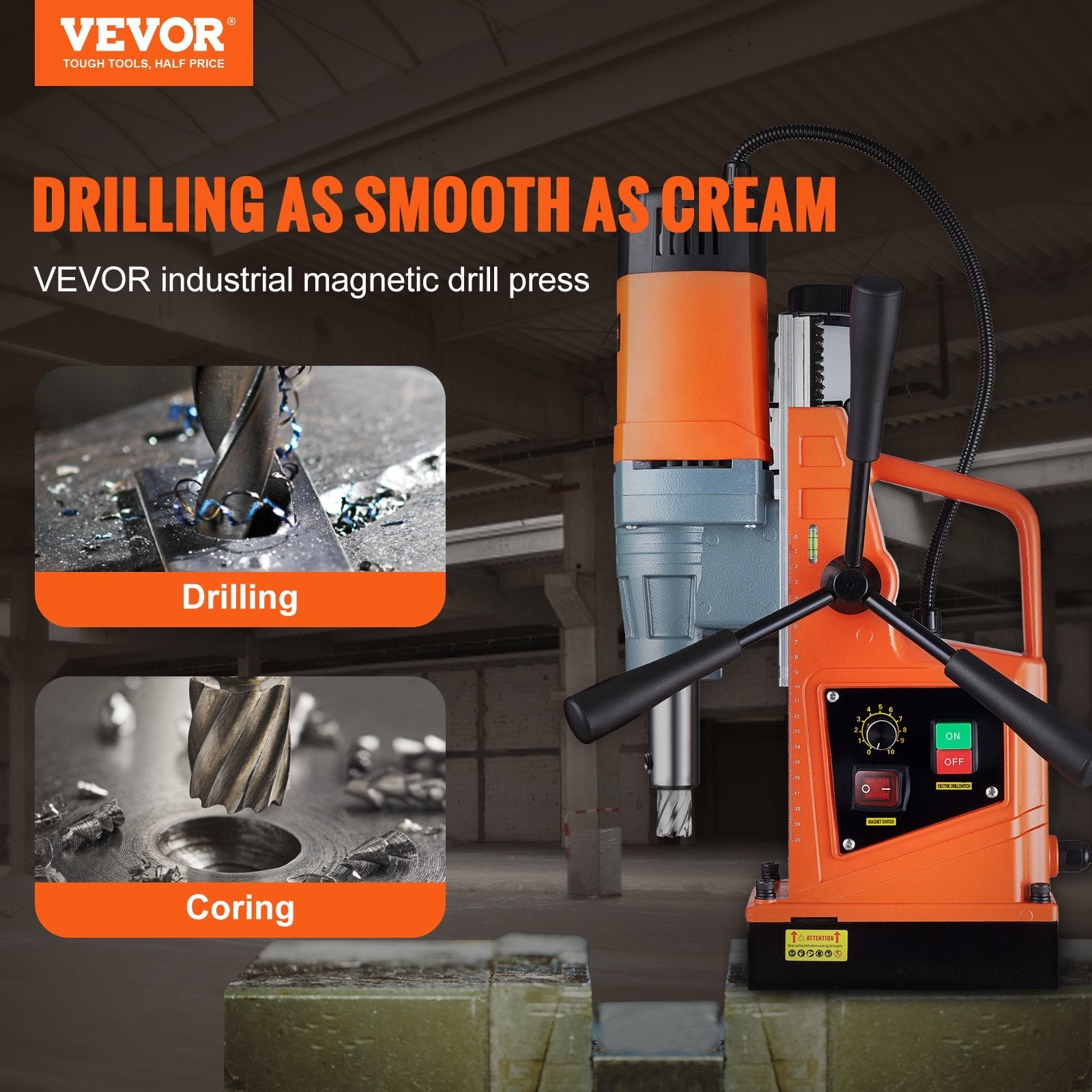 Magnetic Drill Press 1550W | Heavy-Duty Portable Mag Drill with 50mm Capacity view 2