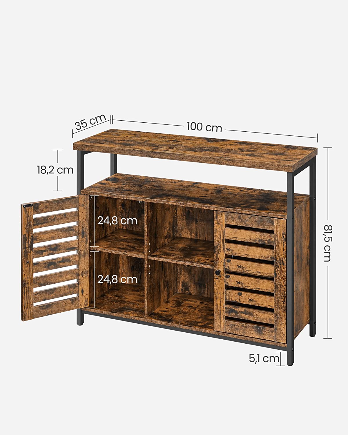 Rustic Buffet Storage Cabinet Sideboard view 4
