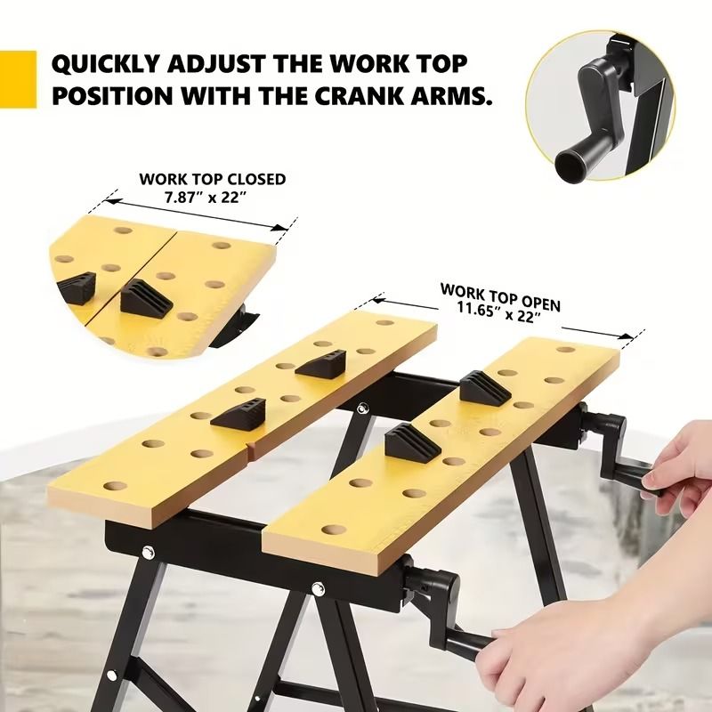 Portable Folding Workbench, Lightweight Woodworking Work Table with Durable Frame view 5