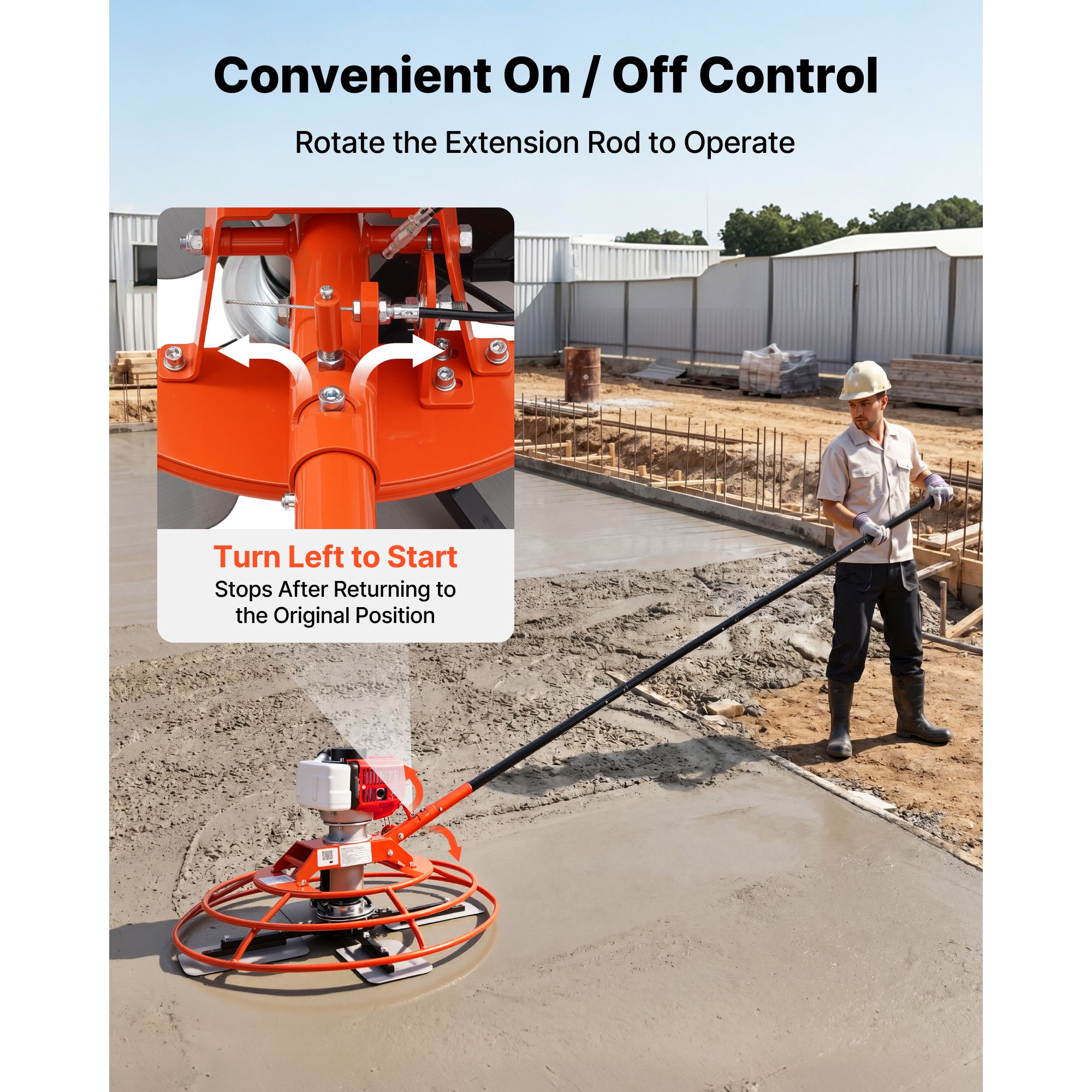 Power Trowel, 28.3 Inch Trowel Diameter Concrete Finishing Machine, 4 Blades view 6