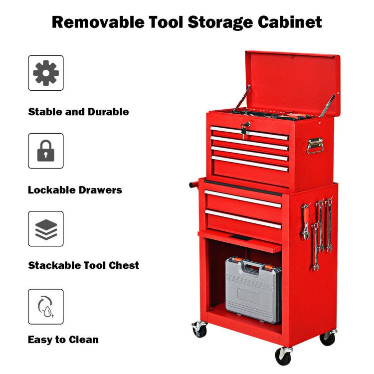 Rolling Cabinet Storage Chest Box Garage Toolbox view 8