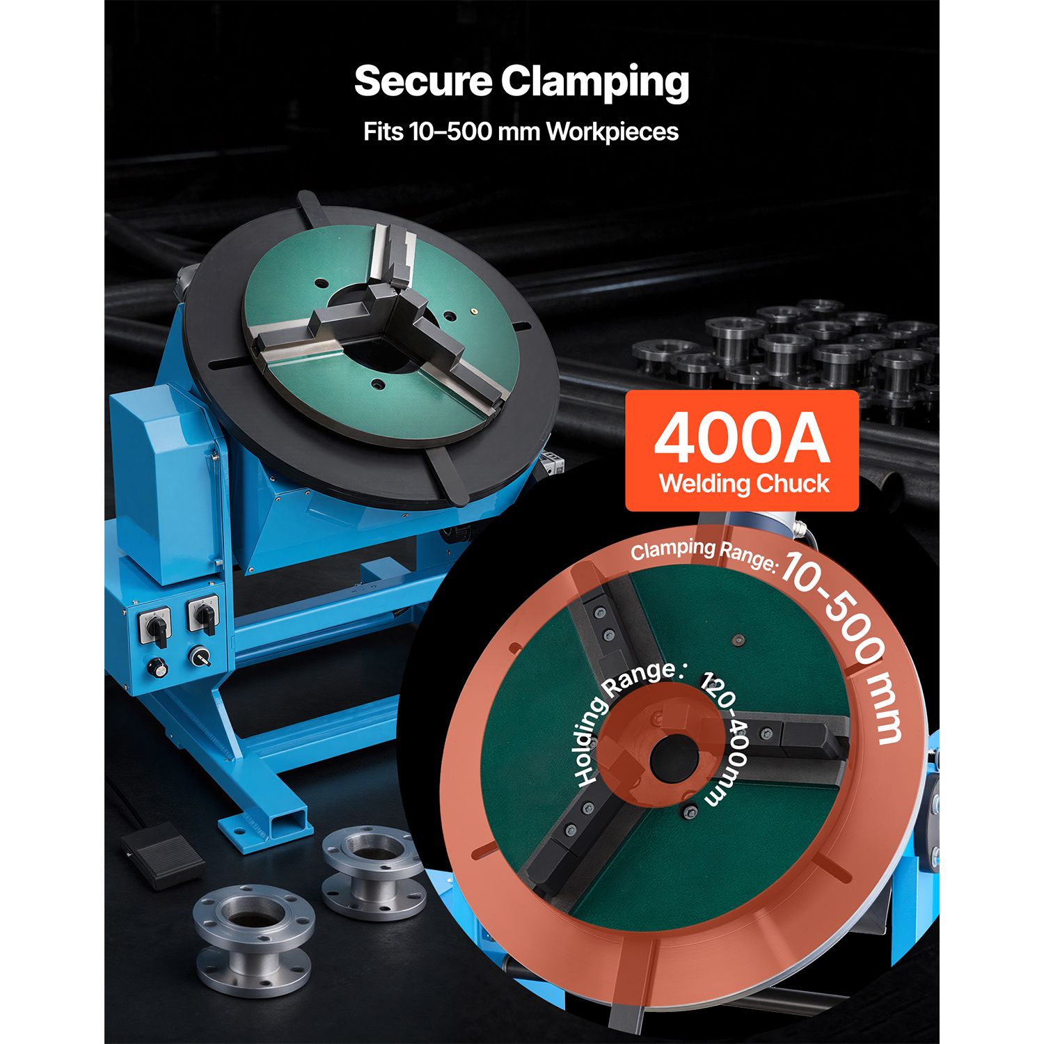 Welding Positioner, 1102 Lbs Load Capacity, -45° to 90° Tilt Angle Welding Positioner Turntable view 6