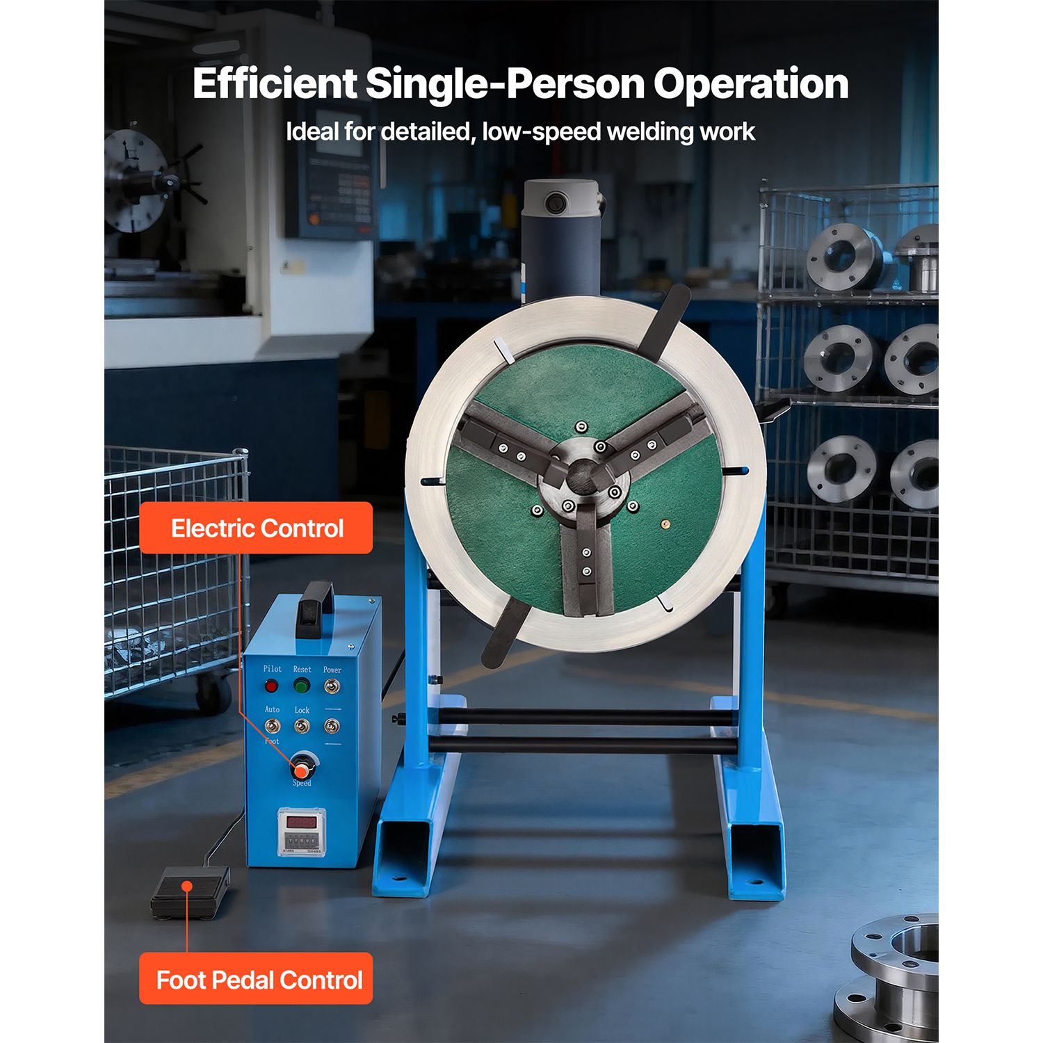 Welding Positioner, 661 Lbs Load Capacity, -45° to 90° Tilt Angle Welding Positioner Turntable view 5