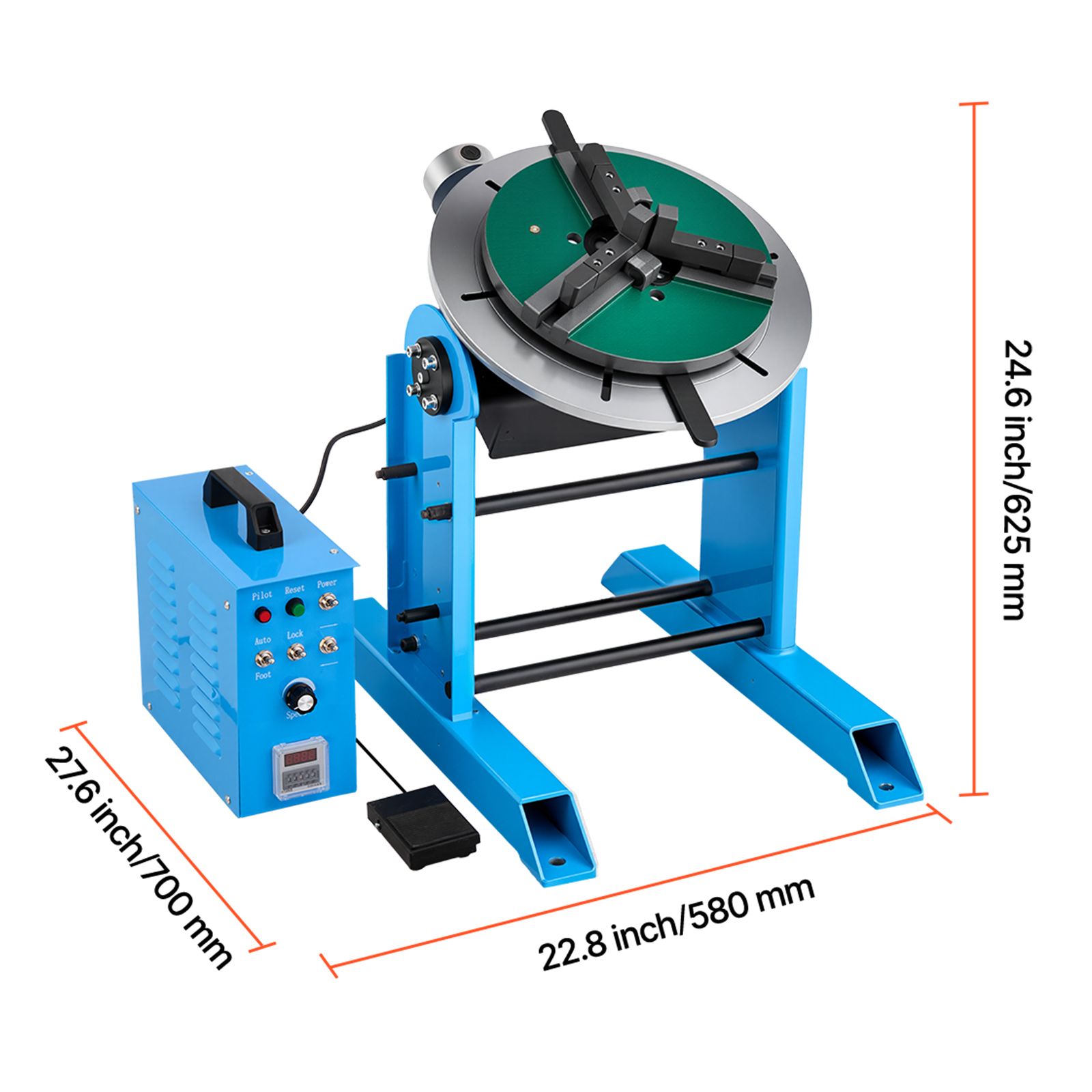 Welding Positioner, 661 Lbs Load Capacity, -45° to 90° Tilt Angle Welding Positioner Turntable view 7