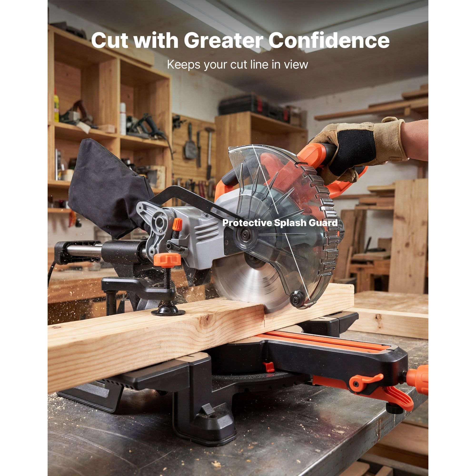 Sliding Compound Miter Saw, 7-1/4 Inch Blade, DC 18.5V Cordless Miter Saw view 6