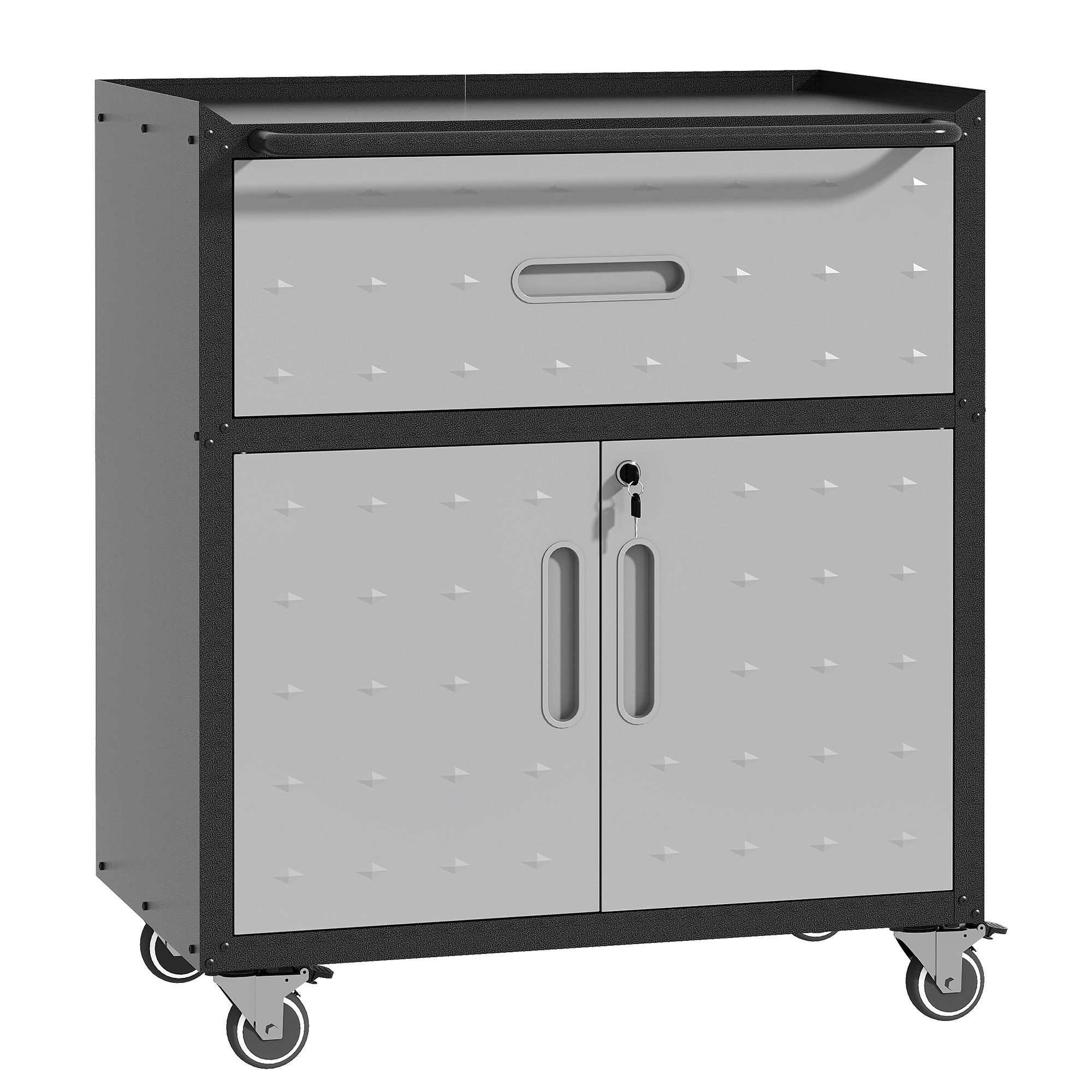 Sturdy and Durable Metal Tool Cabinet for Garage with Wheels view 2