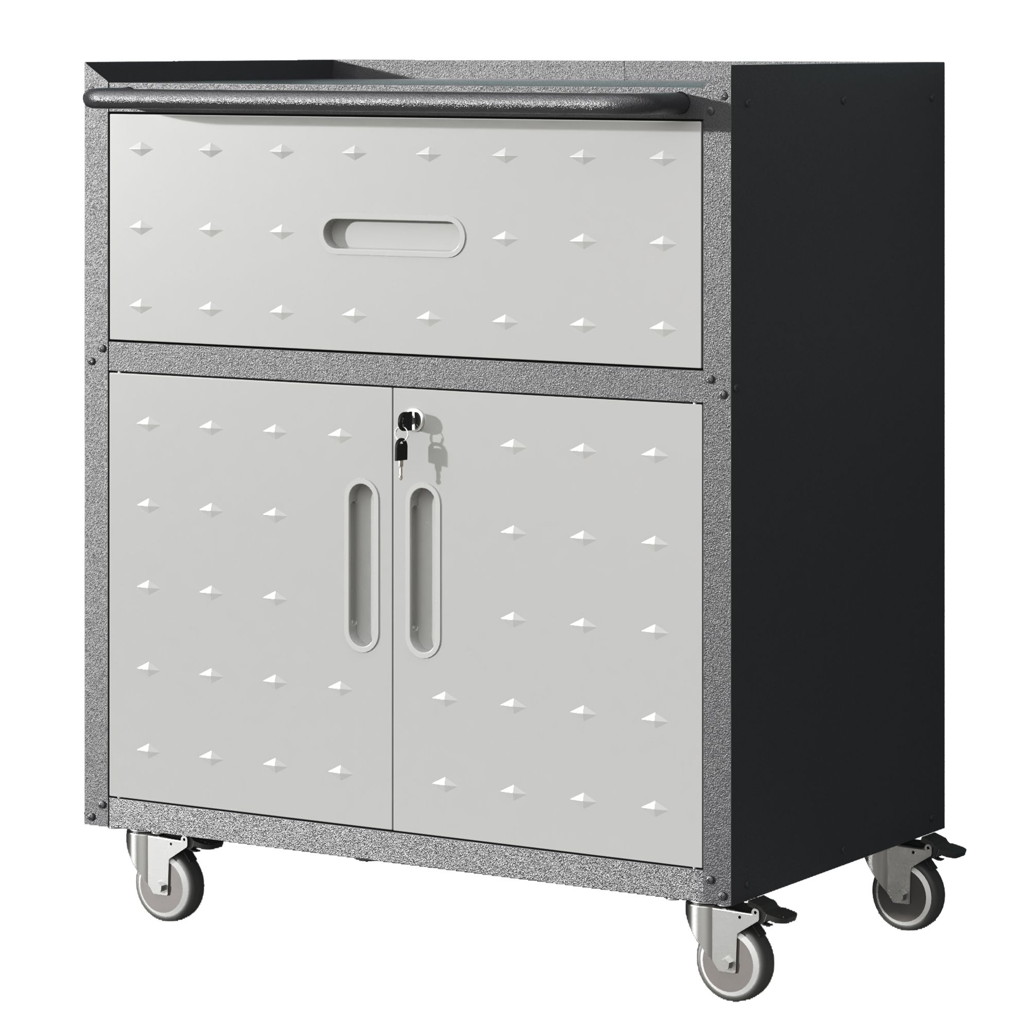 Sturdy and Durable Metal Tool Cabinet for Garage with Wheels view 3